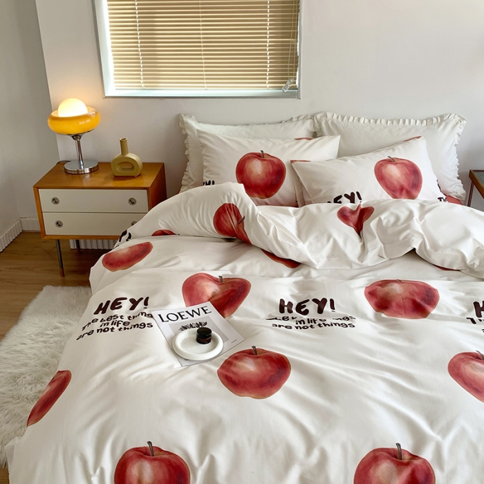 91家纺网 家纺一手货源 找家纺 怡家居 2022新款全棉印花四件套-第八批 平安果