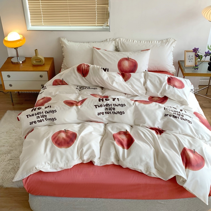 91家纺网 家纺一手货源 找家纺 怡家居 2022新款全棉印花四件套-第八批 平安果