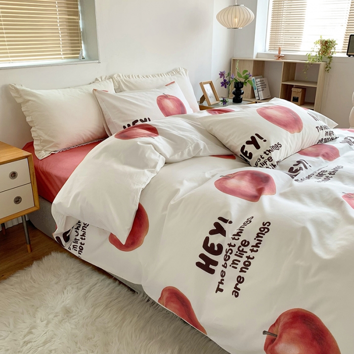 91家纺网 家纺一手货源 找家纺 怡家居 2022新款全棉印花四件套-第八批 平安果