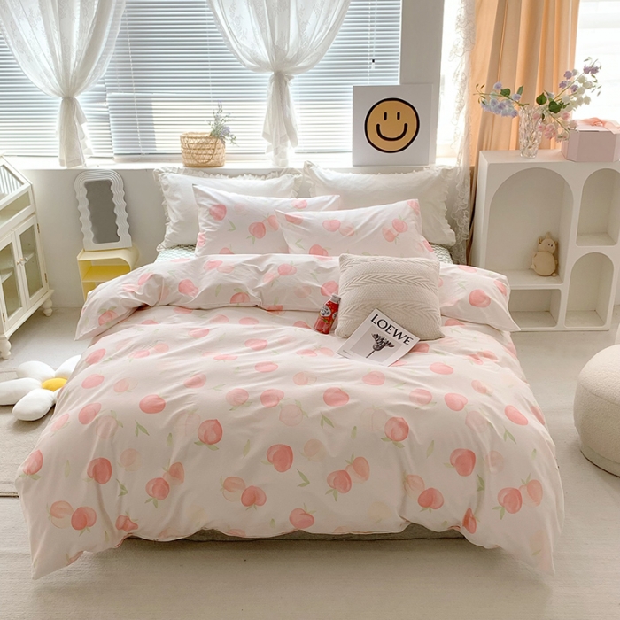 91家纺网 家纺一手货源 找家纺 怡家居 2022新款全棉印花四件套-第八批 桃桃乐