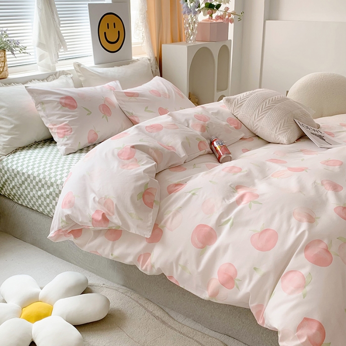 91家纺网 家纺一手货源 找家纺 怡家居 2022新款全棉印花四件套-第八批 桃桃乐