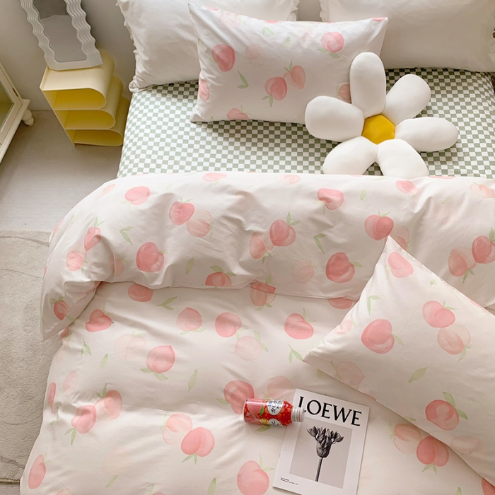 91家纺网 家纺一手货源 找家纺 怡家居 2022新款全棉印花四件套-第八批 桃桃乐