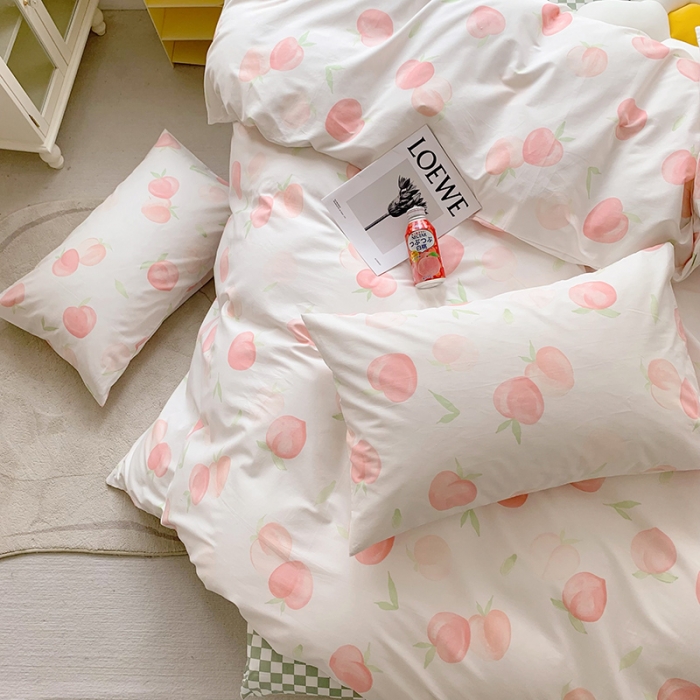 91家纺网 家纺一手货源 找家纺 怡家居 2022新款全棉印花四件套-第八批 桃桃乐