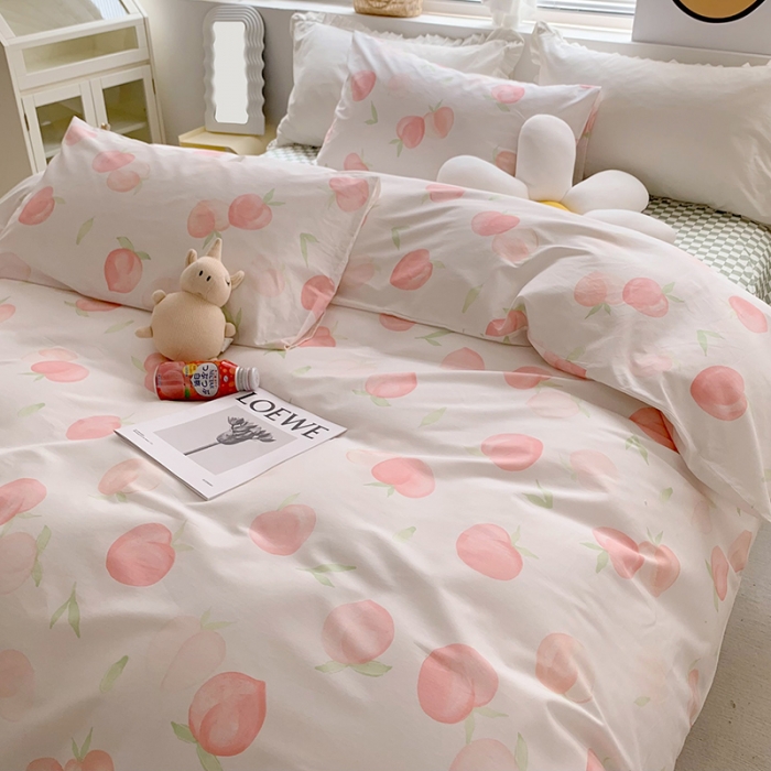 91家纺网 家纺一手货源 找家纺 怡家居 2022新款全棉印花四件套-第八批 桃桃乐