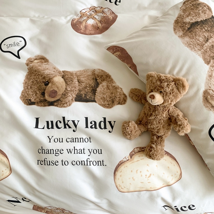 91家纺网 家纺一手货源 找家纺 怡家居 2022新款全棉印花四件套-第八批 熊宝贝