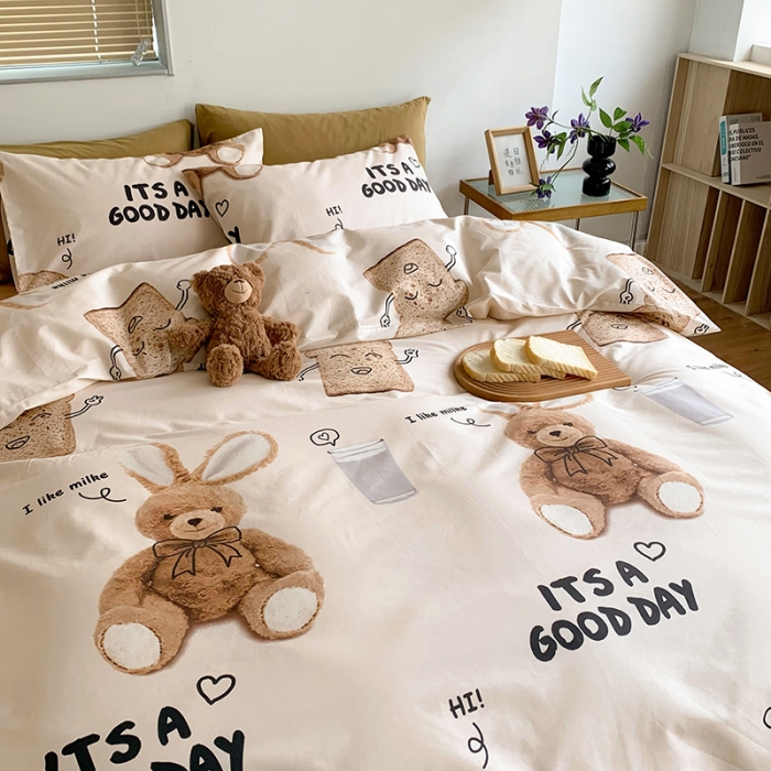 91家纺网 家纺一手货源 找家纺 怡家居 2022新款全棉印花四件套-第八批 长耳兔