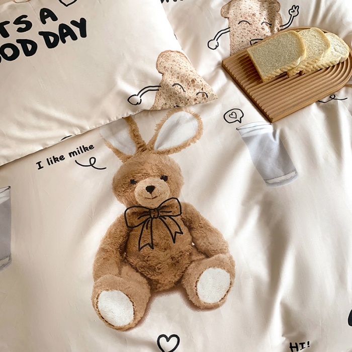 91家纺网 家纺一手货源 找家纺 怡家居 2022新款全棉印花四件套-第八批 长耳兔