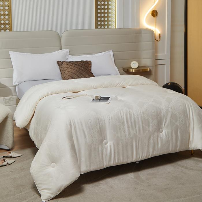 91家纺网 家纺一手货源 找家纺 A类提花大豆纤维被子冬被木本59大豆纤维春秋被芯拉链子母被