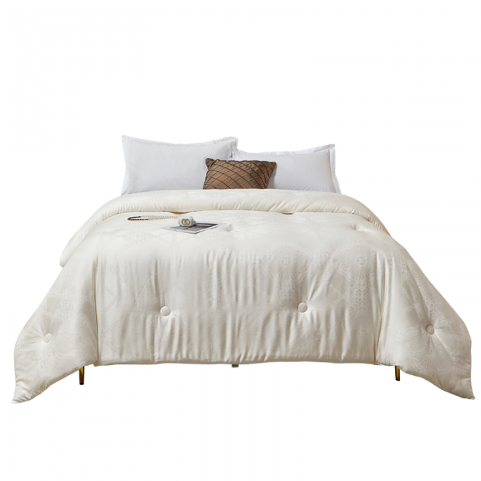 91家纺网 家纺一手货源 找家纺 A类提花大豆纤维被子冬被木本59大豆纤维春秋被芯拉链子母被 59木本大豆被白