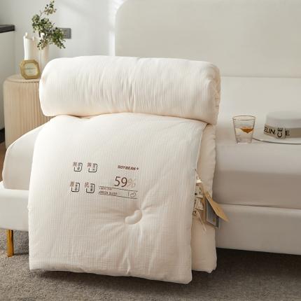 2024A类母婴大豆蛋白提花59大豆春秋被子母被