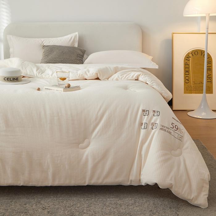 91家纺网 家纺一手货源 找家纺 2024A类母婴大豆蛋白提花59大豆春秋被子母被 59原棉大豆被豆朴4