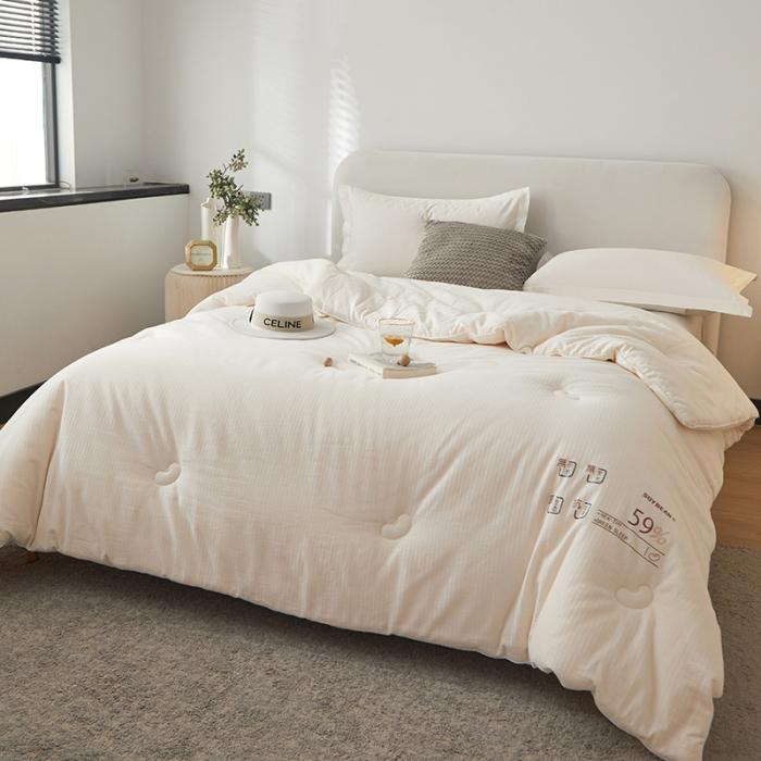 91家纺网 家纺一手货源 找家纺 2024A类母婴大豆蛋白提花59大豆春秋被子母被 59原棉大豆被豆朴4