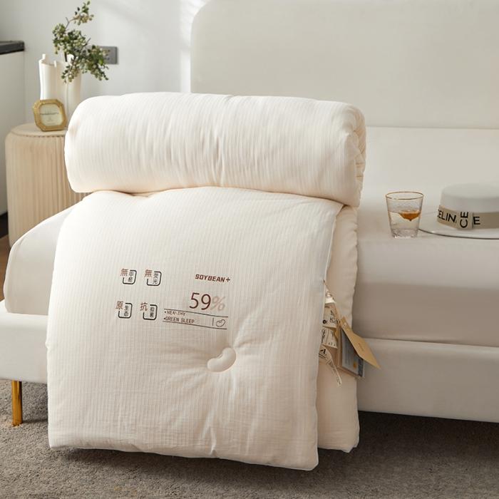 91家纺网 家纺一手货源 找家纺 2024A类母婴大豆蛋白提花59大豆春秋被子母被 59原棉大豆被豆朴5