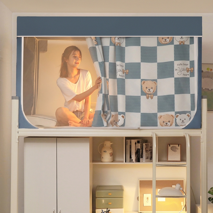 91家纺网 家纺一手货源 找家纺 青竹苑 2022新款遮光床帘学生蚊帐上下铺蚊帐坐床蚊帐 格逗熊