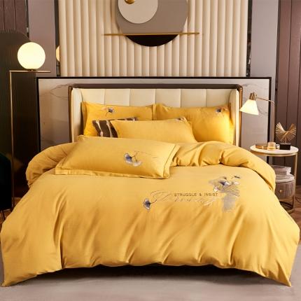 91家纺网 家纺一手货源 找家纺 2022生态加厚全棉磨毛刺绣花纯棉工艺款四件套升级喷气面料