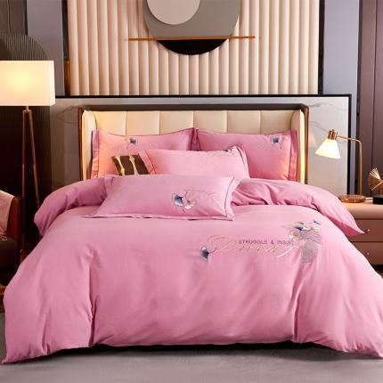 91家纺网 家纺一手货源 找家纺 2022生态加厚全棉磨毛刺绣花纯棉工艺款四件套升级喷气面料