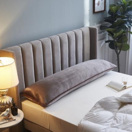 91家纺网 家纺一手货源 找家纺 爱港 2023新款加厚牛奶绒法莱绒长枕套枕头套枕芯套 深空灰