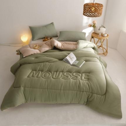 91家纺网 家纺一手货源 找家纺 （总）有货 2023秋冬新款慕斯软软冬被春秋被纯色被子被芯