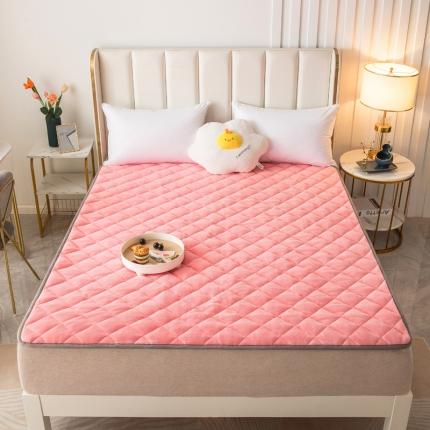 花韵莱2022新款牛奶绒床垫防滑床褥加厚保暖牛奶绒床盖可定制 粉色