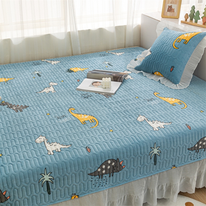 91家纺网 家纺一手货源 找家纺 美优兰 2025秋冬新款牛奶绒榻榻米垫床盖（可定制） 侏罗纪