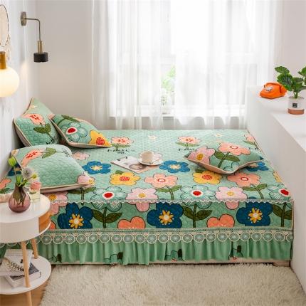 91家纺网 家纺一手货源 找家纺 美优兰 2025秋冬新款牛奶绒榻榻米垫床盖（可定制） 小清新