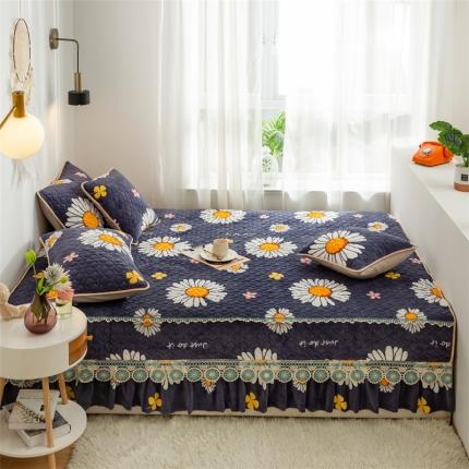 91家纺网 家纺一手货源 找家纺 美优兰 2025秋冬新款牛奶绒榻榻米垫床盖（可定制） 向日葵