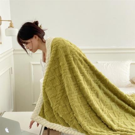 梦享生活 2022新款豆豆绒毛毯 牛油果