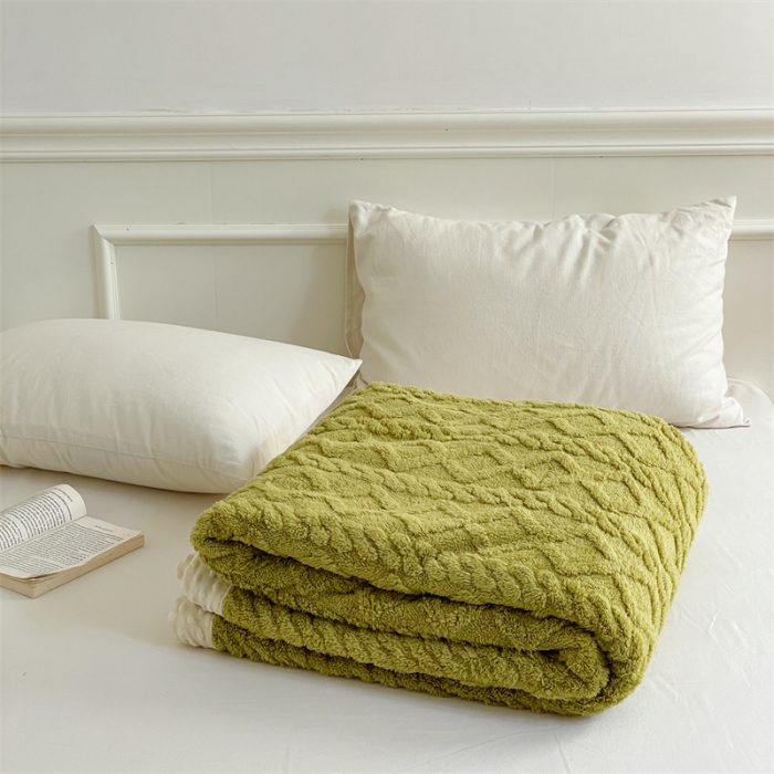91家纺网 家纺一手货源 找家纺 梦享生活 2022新款豆豆绒毛毯 牛油果