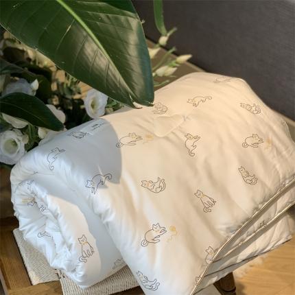 91家纺网 家纺一手货源 找家纺 汇庭 2022新品天丝棉四季被 线团猫