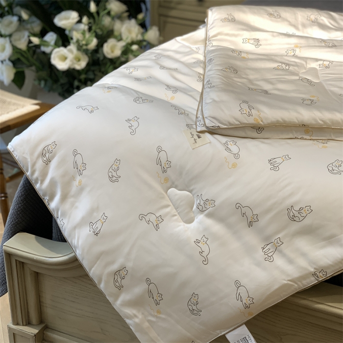 91家纺网 家纺一手货源 找家纺 汇庭 2022新品天丝棉四季被 线团猫