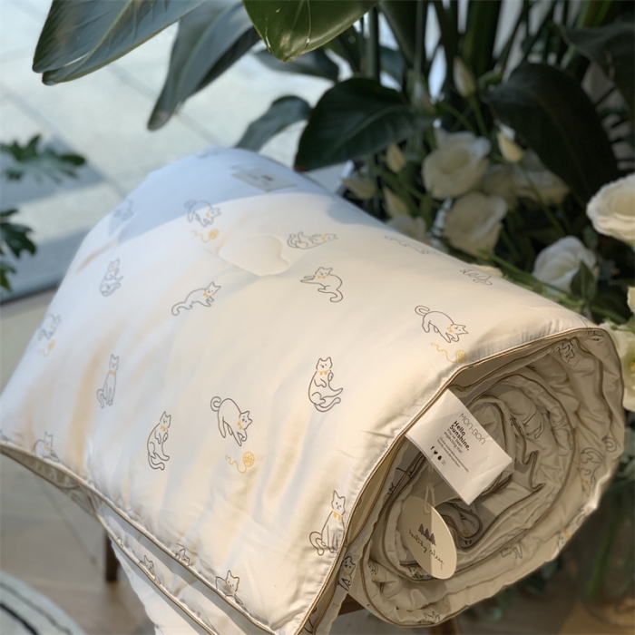 91家纺网 家纺一手货源 找家纺 汇庭 2022新品天丝棉四季被 线团猫