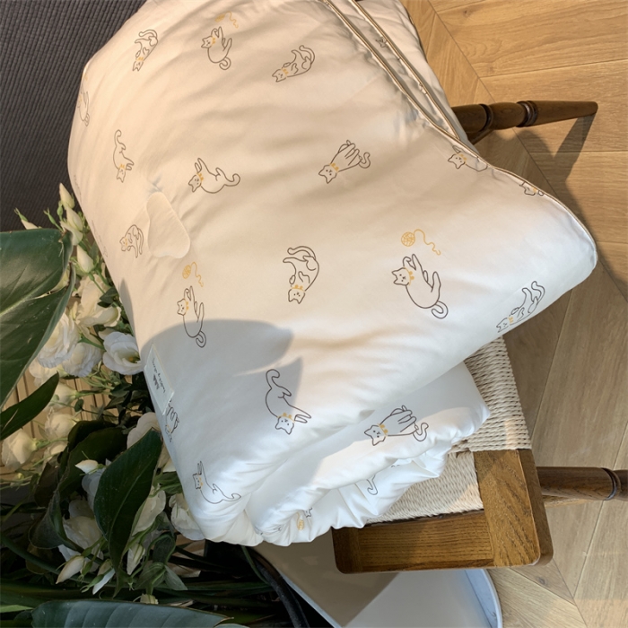 91家纺网 家纺一手货源 找家纺 汇庭 2022新品天丝棉四季被 线团猫