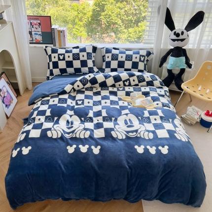 91家纺网 家纺一手货源 找家纺 （总）柚子 2022新款迪士尼专版授权牛奶绒四件套