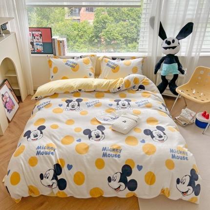 91家纺网 家纺一手货源 找家纺 （总）柚子 2022新款迪士尼专版授权牛奶绒四件套