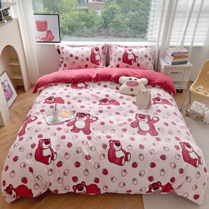 91家纺网 家纺一手货源 找家纺 （总）柚子 2022新款迪士尼专版授权牛奶绒四件套