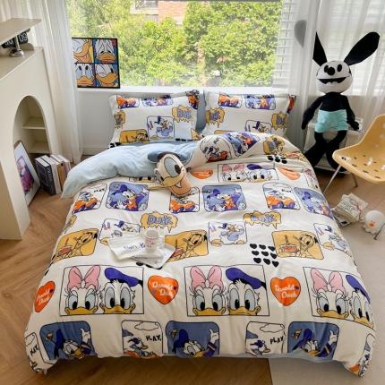 91家纺网 家纺一手货源 找家纺 （总）柚子 2022新款迪士尼专版授权牛奶绒四件套