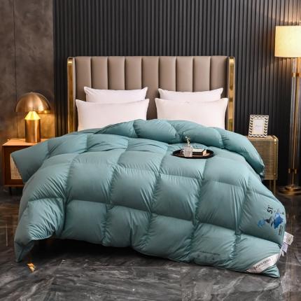 绒研羽绒2025新立体烫画羽绒被鹅绒被被芯春秋被冬被直播供货 立体烫画-油绿
