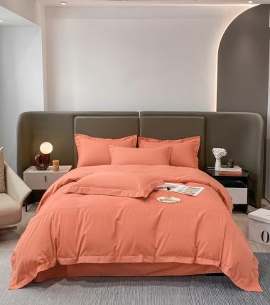 安妮2022新款轻奢赫本加厚全棉磨毛四件套 赫本奶油桔