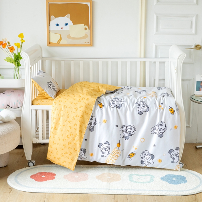 91家纺网 家纺一手货源 找家纺 小芽 迪士尼正版授权全棉幼儿园三件套 遨游米奇