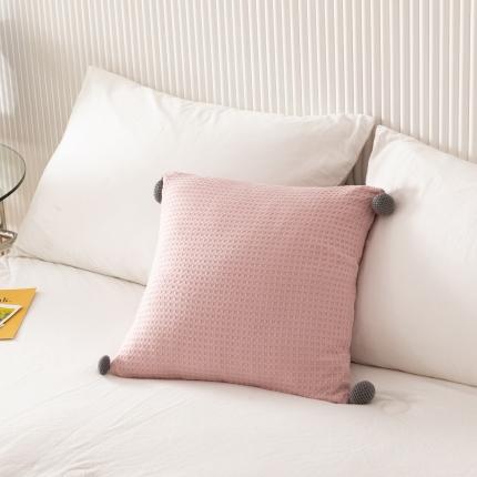 美茉家居 2022新款韩式华夫格球球抱枕 粉色
