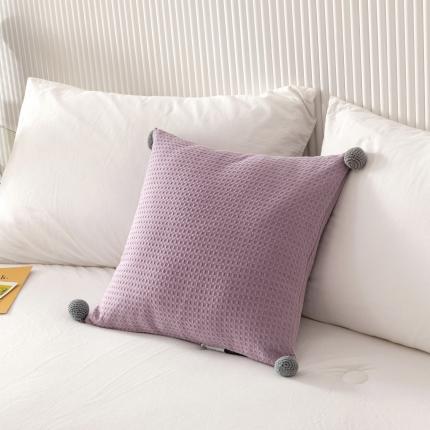 美茉家居 2022新款韩式华夫格球球抱枕 紫色