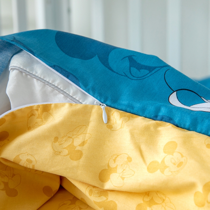 91家纺网 家纺一手货源 找家纺 小芽 迪士尼正版授权全棉幼儿园三件套 缤纷米奇-蓝