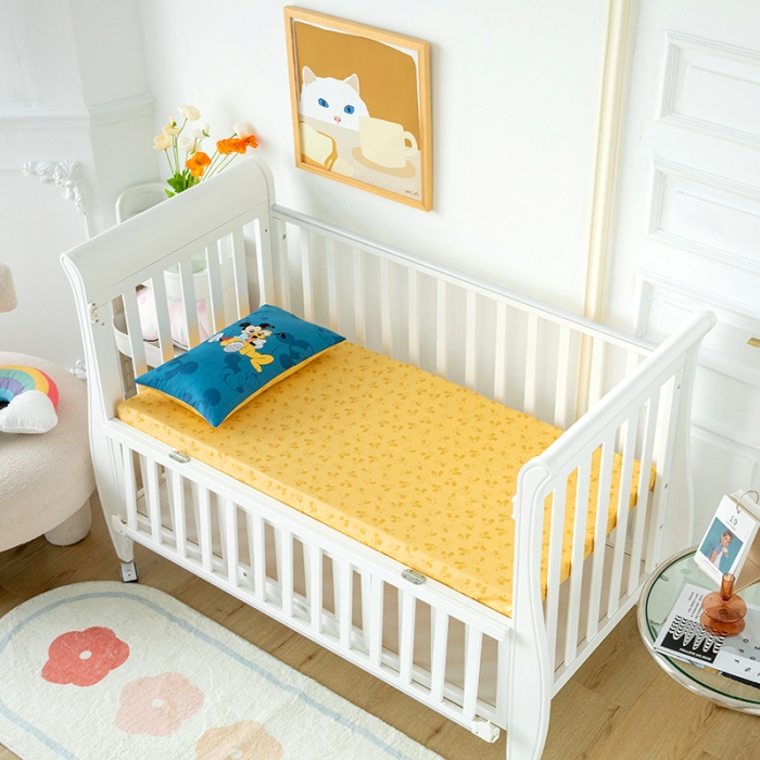 91家纺网 家纺一手货源 找家纺 小芽 迪士尼正版授权全棉幼儿园三件套 缤纷米奇-蓝