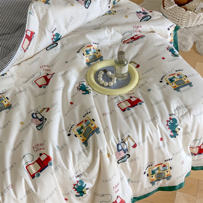 91家纺网 家纺一手货源 找家纺 汇庭 2022新款60s数码印花春秋被 汽车总动员