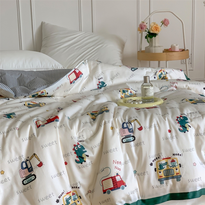 91家纺网 家纺一手货源 找家纺 汇庭 2022新款60s数码印花春秋被 汽车总动员