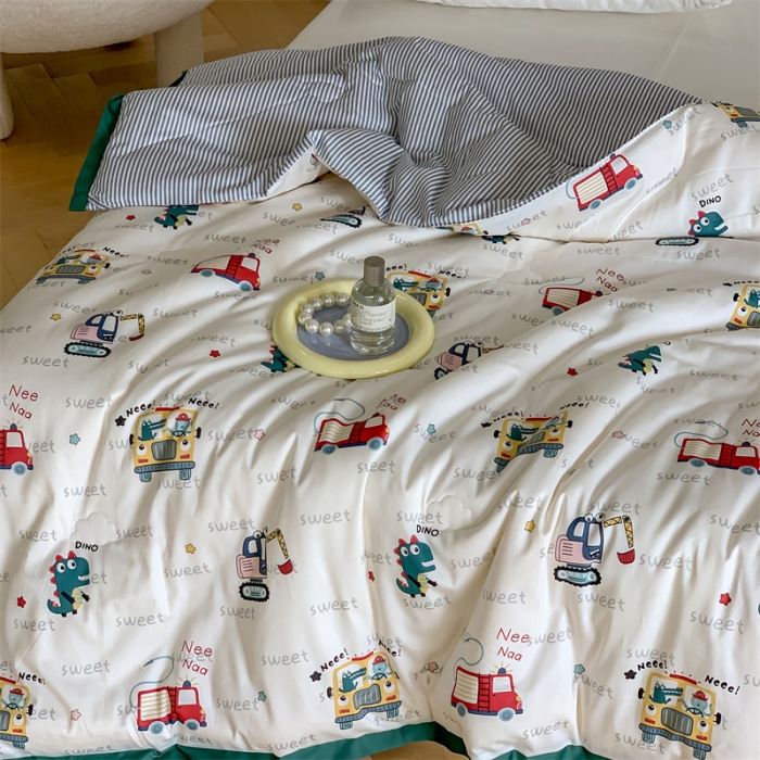 91家纺网 家纺一手货源 找家纺 汇庭 2022新款60s数码印花春秋被 汽车总动员