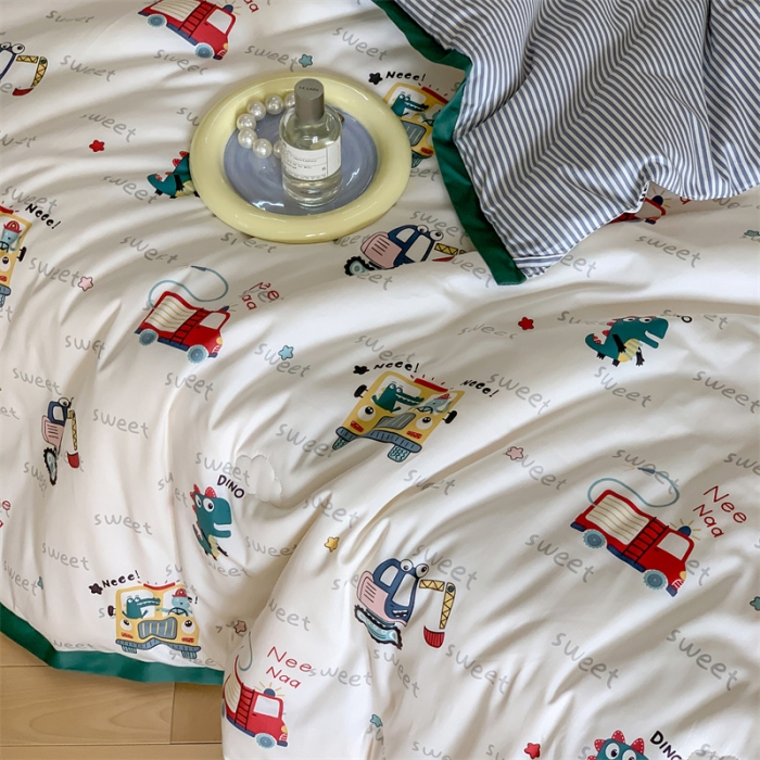 91家纺网 家纺一手货源 找家纺 汇庭 2022新款60s数码印花春秋被 汽车总动员