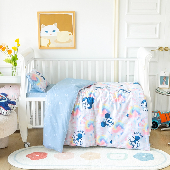 91家纺网 家纺一手货源 找家纺 小芽 迪士尼正版授权全棉幼儿园三件套 可爱米妮