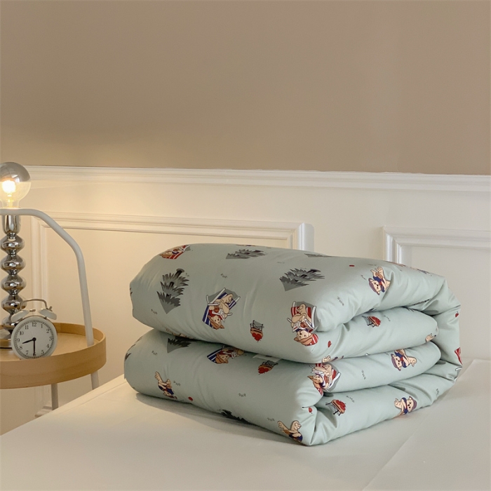 91家纺网 家纺一手货源 找家纺 汇庭 2022新款60s数码印花春秋被 沙滩熊