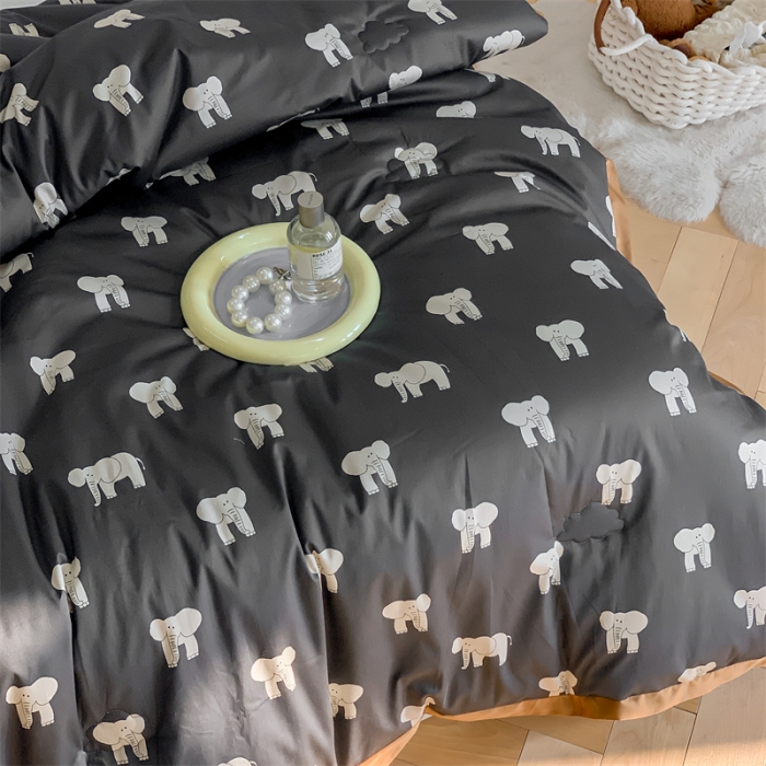 91家纺网 家纺一手货源 找家纺 汇庭 2022新款60s数码印花春秋被 象多多